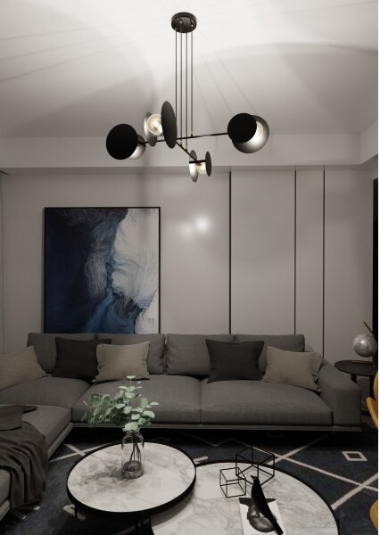 Lustr na lanku IDEA 4xE27/15W/230V černá