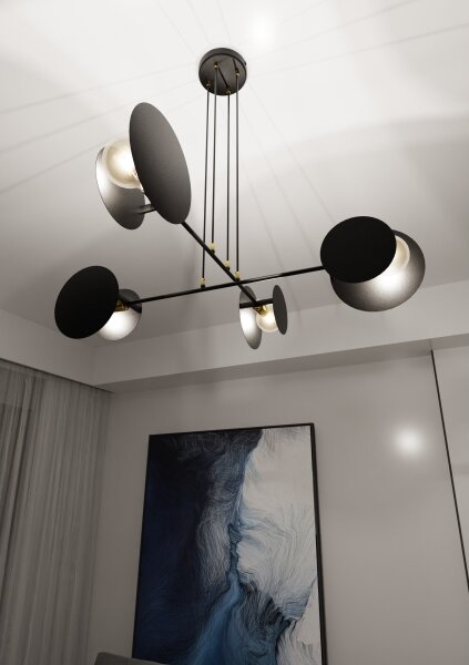 Lustr na lanku IDEA 4xE27/15W/230V černá
