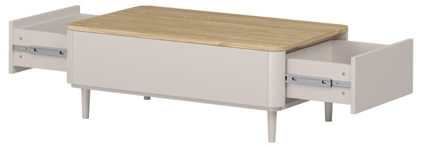 Konferenční stolek Elivo 100 cm na nožkách - kašmírová / dub olejovaný