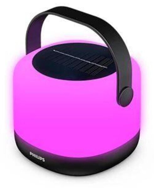 Philips Alula solární venkovní lampička LED 1,2W 80/20lm 3000K RGB CRI80 15cm IP44, černá
