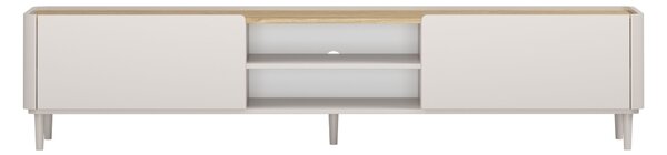TV stolek Elivo 220 cm na nožkách - kašmírová / dub olejovaný