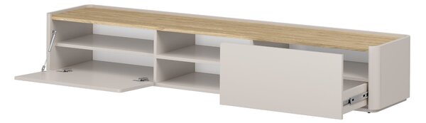 TV stolek Elivo 220 cm se zásuvkou - kašmír / olejovaný dub