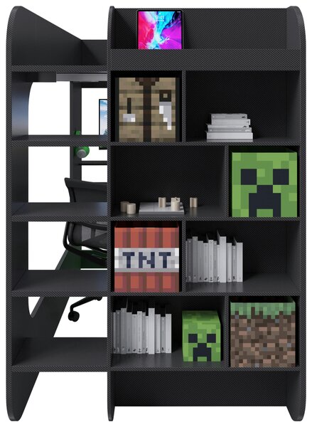 VYSOKÁ POSTEL 120/200 cm, černá Minecraft - Dětské pokoje sestavy