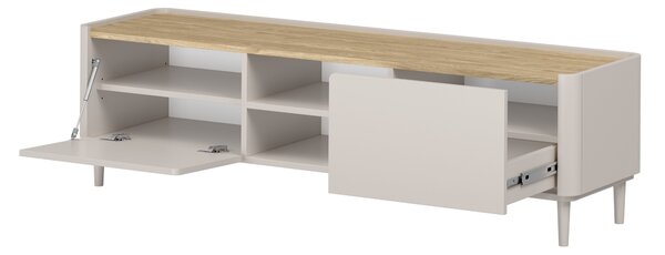 TV stolek Elivo 170 cm na nožkách - kašmírová / dub olejovaný