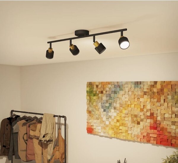 Philips - Bodové svítidlo NIALL 4xGU10/5W/230V černá/mosaz