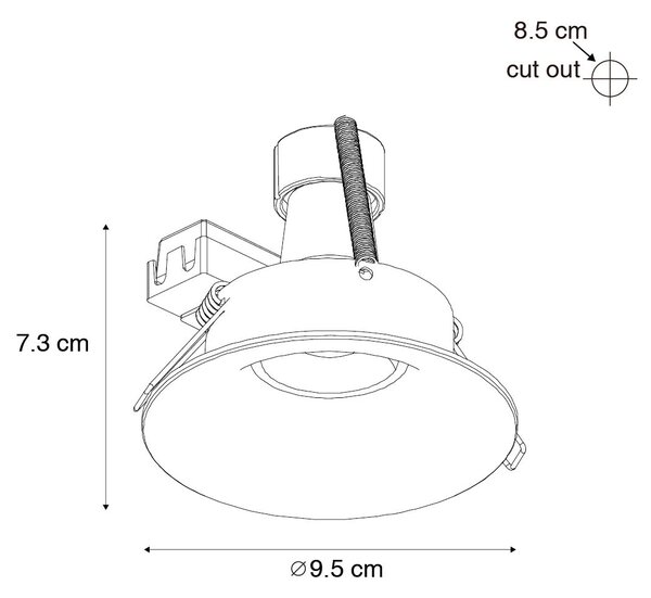 Sada 6 černých zapuštěných bodových svítidel GU10 50 mm - Gijs