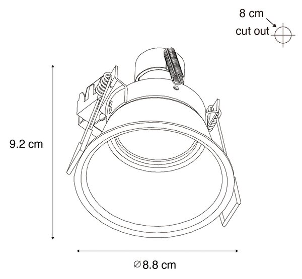 Sada 6 vestavných bodových svítidel bílých GU10 50 mm IP44 - Dept