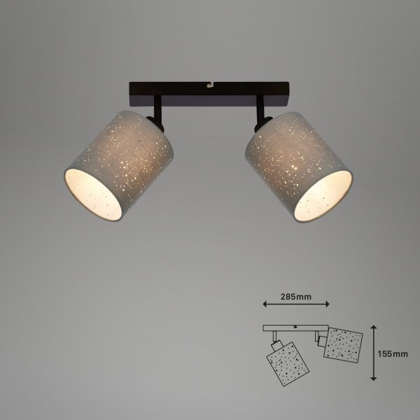 Briloner 2078-024 - Bodové svítidlo SPOTLIGHT 2xE27/25W/230V šedá/černá