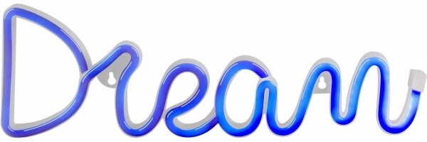 LED Neonová nástěnná dekorace DREAM LED/3W/3xAA USB modrá