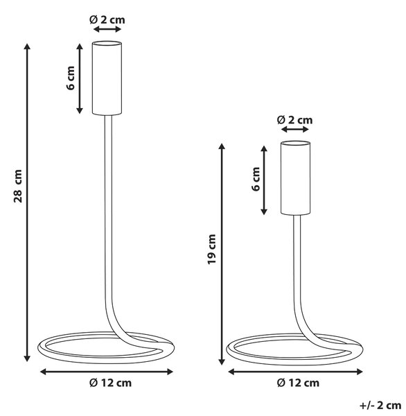 Sada 2 svícnů BUNYU Kov 19/28 cm Zlatá