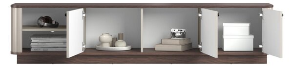 TV stolek Vesper 3D 187 cm - kašmír / ořech / černé úchytky