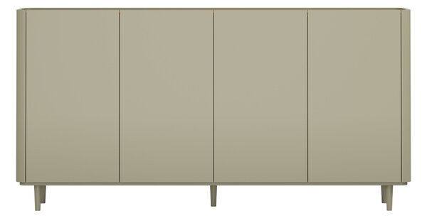 Komoda Elivo 200 cm čtyřdveřová na nožkách - eukalyptus / dub baltic dune