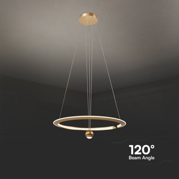 LED Lustr na lanku LED/45W/230V 3000K pr. 62 cm zlatá