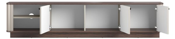 TV stolek Vesper 3D 187 cm - kašmír / ořech / černé úchytky