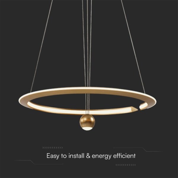 LED Lustr na lanku LED/45W/230V 3000K pr. 62 cm zlatá