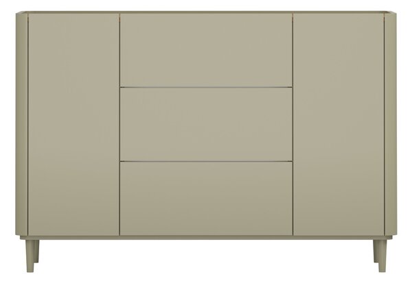Komoda Elivo 150 cm se zásuvkami na nožičkách - eukalyptus / dub baltic dune