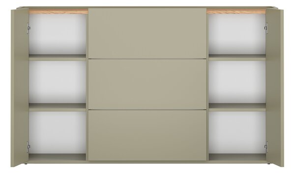 Komoda Elivo 150 cm se zásuvkami - eukalyptus / dub baltic dune