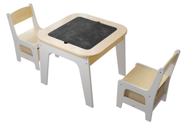 Dětský stůl a židle 3v1 s deskou pro stavebnice typu LEGO®