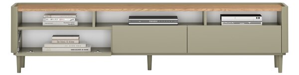 TV stolek Elivo 200 cm na nožkách - eukalyptus / dub baltic dune