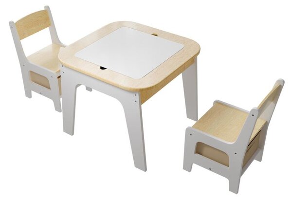 Dětský stůl a židle 3v1 s deskou pro stavebnice typu LEGO®