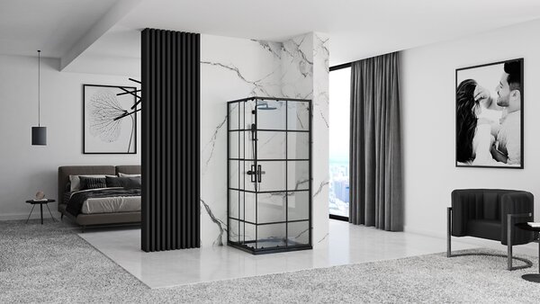 Sprchový kout REA CONCEPT 80x80 - černý