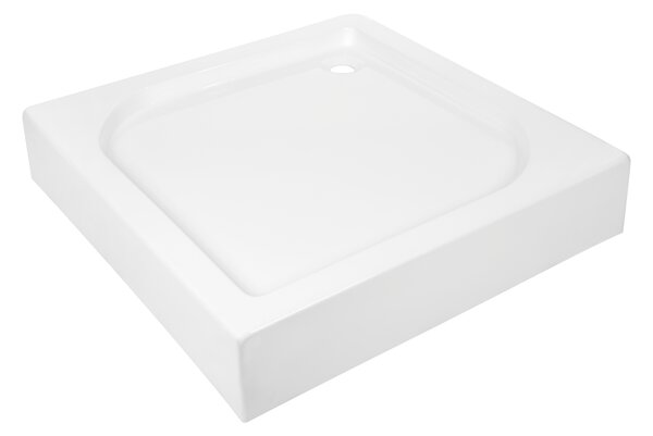 Invena Invena, akrylátová sprchová vanička 80x80x16 cm, bez sifonu, bílá lesklá, INV-AK-80-K83-P