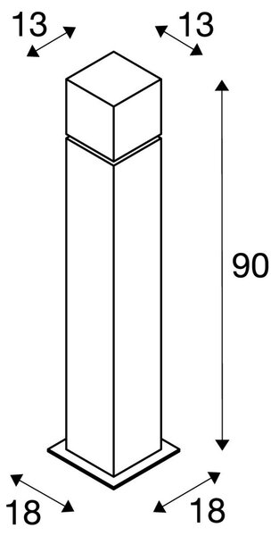 LA 1000346 SQUARE POLE 90 - BIG WHITE (SLV)