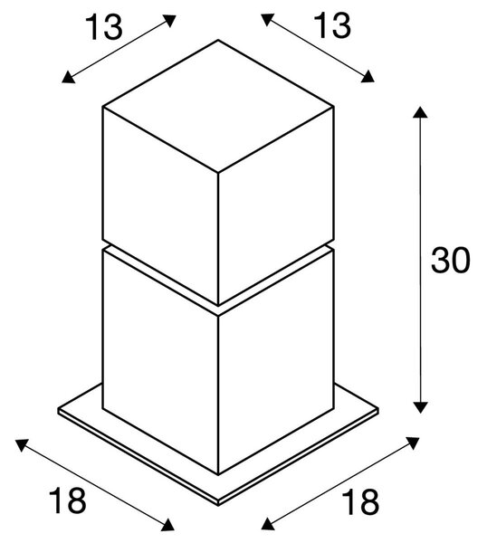 LA 1000344 SQUARE POLE 30 - BIG WHITE (SLV)