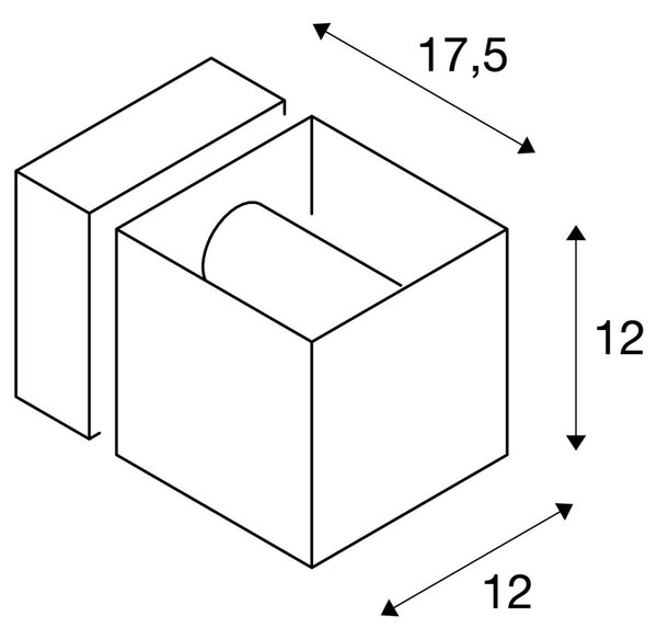 LA 1000335 SQUARE TURN QT14 venkovní nástěnné svítidlo stříbrošedá max. 42W IP44 - BIG WHITE (SLV)