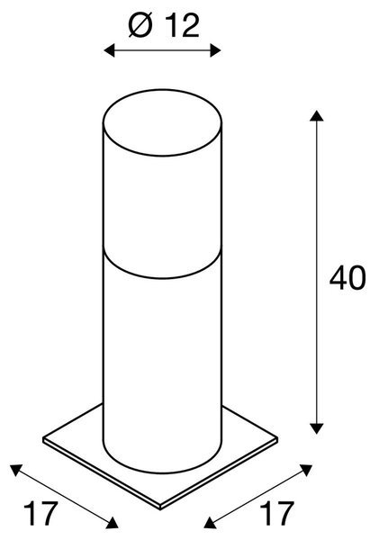 LA 1000665 LISENNE POLE 40 E27 šedá IP54 - BIG WHITE (SLV)