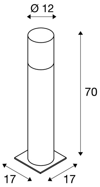 LA 1000666 LISENNE POLE 70 E27 šedá IP54 - BIG WHITE (SLV)