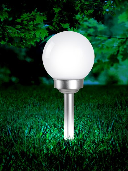 Globo Lighting Solar solární stojací lampa 1x0.06 W bílá-stříbrná 3375