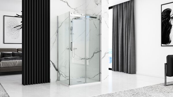 Rea Black Rock, konglomerátová sprchová vanička 120x90x3, 5 cm, bílá, REA-K5582