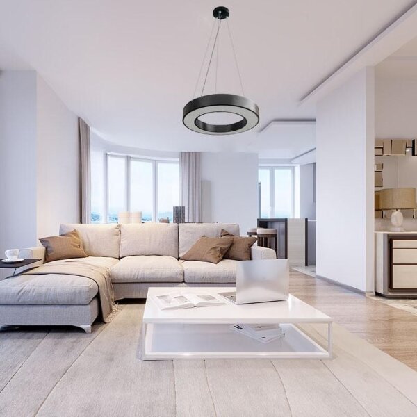 LED Stmívatelný lustr na lanku LED/45W/230V 3000-6500K černá + dálkové ovládání