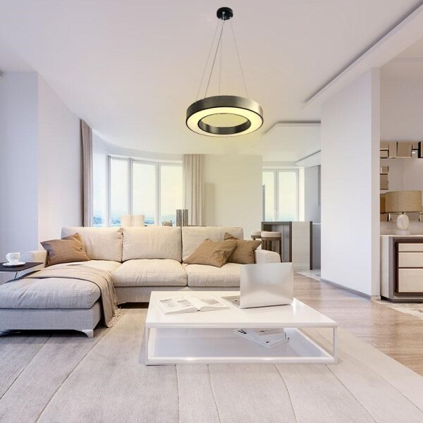 LED Stmívatelný lustr na lanku LED/45W/230V 3000-6500K černá + dálkové ovládání
