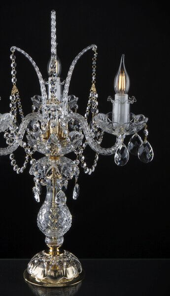 Stolní křištálová lampa ES100301PB, Varianta Zlatá