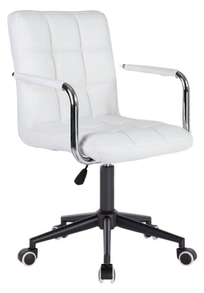 LuxuryForm Židle VERONA na černé podstavě s kolečky - bílá