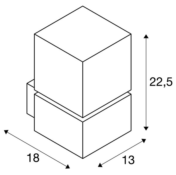 LA 1000336 SQUARE WALL E27 venkovní stojací lampa nerezová ocel 304 max. 20W IP44 - BIG WHITE (SLV)