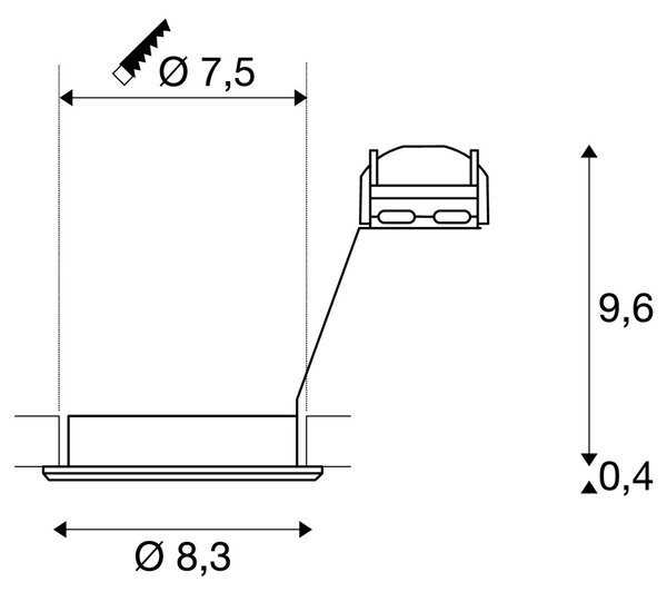 LA 1000721 PIKA svítidlo k zabudování do stropu QPAR51 výklopné stříbrná šedá max. 50W - BIG WHITE (SLV)