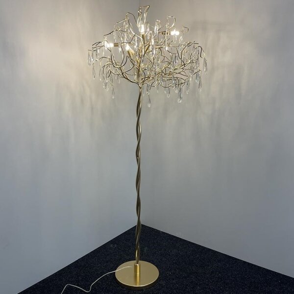Křišťálová stojací lampa 5xG9/40W/230V zlatá