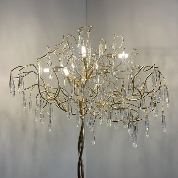 Křišťálová stojací lampa 5xG9/40W/230V zlatá