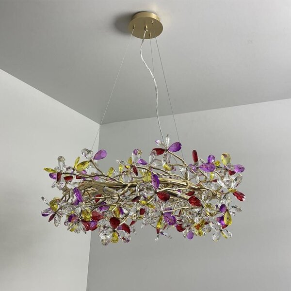 Křišťálový lustr na lanku 16xG9/40W/230V pestrobarevná