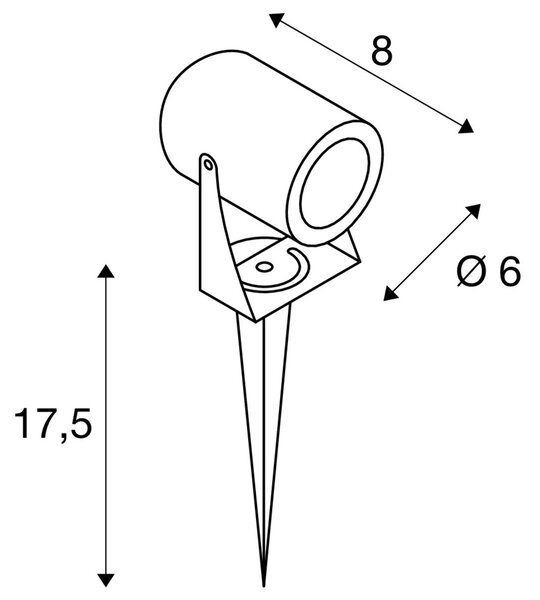 LA 1002203 LED SPIKE, LED venkovní svítidlo s trnem, rezavě zbarvená, IP55, 3000K, 40°. - BIG WHITE (SLV)