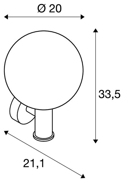 LA 1002002 GLOO PURE WL, venkovní nástěnné nástavbové svítidlo, E27, antracit, IP44 - BIG WHITE (SLV)