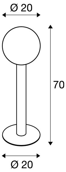 LA 1002001 GLOO PURE 70 Pole, venkovní stojací svítidlo, E27, antracit, IP44 - BIG WHITE (SLV)
