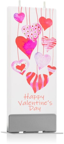 Flatyz Holiday Happy Valentine's Day dekorativní svíčka 6x15 cm