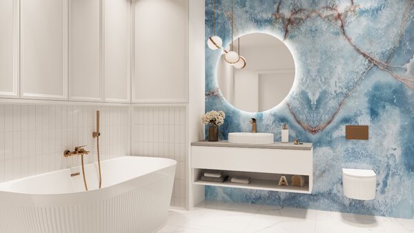 Invena Neri, nástěnná vanová baterie, měděná matná, INV-BW-P1-014-L