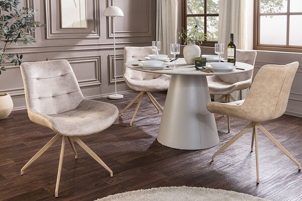 Designová židle Amiyah šampaňská / béžová