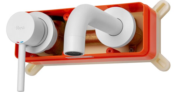 Podomítková umyvadlová baterie REA LUNGO - matná bílá + BOX