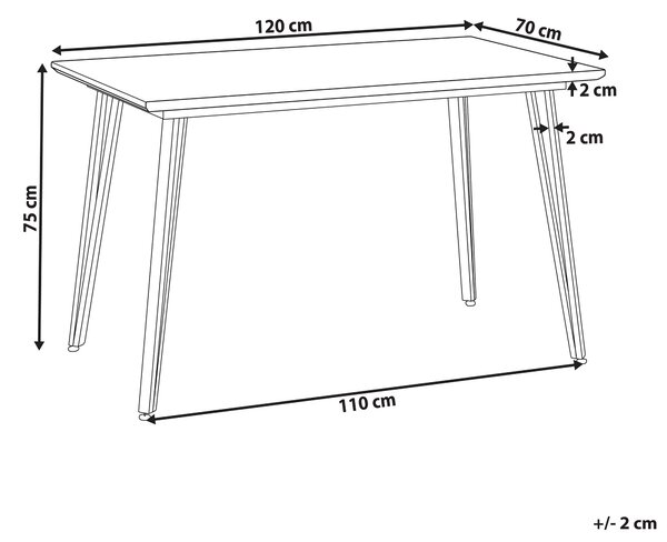 Jídelní stůl GREYTON Bílá 120 cm 70 cm